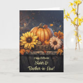義理の姉と夫の兄弟ハッピーハローウィン カード (黄色い花)