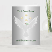 義理の姉と義理の兄のクリスマスの鳩 シーズンカード (正面)