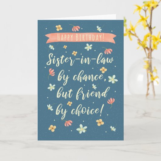 義理の姉の誕生日カードのモダン場合 カード (黄色い花)