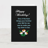 義理の姉ハッピーバースデー カード (正面)