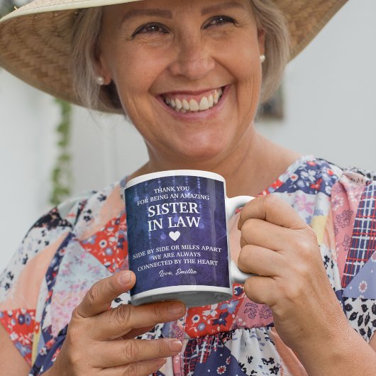 義理の姉妹ありがとう心からのメッセージカスタム コーヒーマグカップ