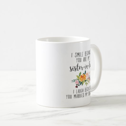 義理の姉妹おもしろいギフトマグ コーヒーマグカップ (正面右)