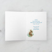 義理の姉妹のハッピーイースターのかわいいバニーウサギ シーズンカード (内部)