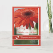 義理の姉妹のバレンタインのガーベラのデイジー シーズンカード (正面)