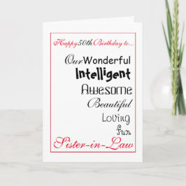 義理の姉妹のバースデー・カード。 第50 female.girls. カード