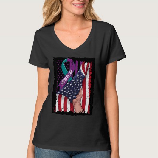 義理の姉妹の思い出 自殺啓発 アメリカ合衆国 フラッグ Tシャツ (正面)