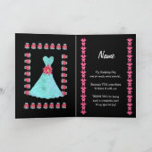 義理の姉妹の新婦付添人は-青いガウン感謝していしています サンキューカード (内部)