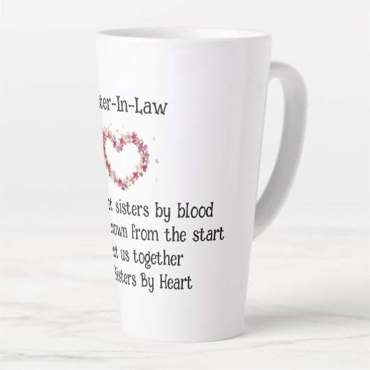 義理の姉妹ハートコーヒー/ラテマグカップ カフェラテマグ (右アングル)