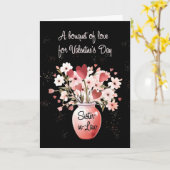 義理の姉妹バレンタインデー愛の花束 カード (黄色い花)