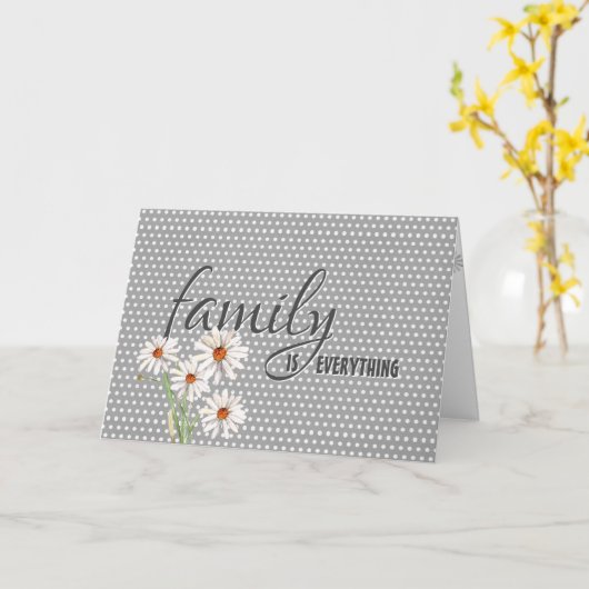 義理の姉妹誕生日デイジーオン水玉模様 カード (黄色い花)