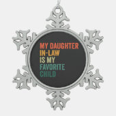 義理の娘が子お気に入りのレトロ スノーフレークピューターオーナメント (正面)