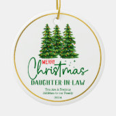 義理の娘が心からクリスマス セラミックオーナメント (正面)