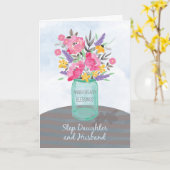 義理の娘と息子の結婚記念日祝福 カード (黄色い花)