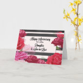 義理の娘と義理の息子の結婚記念日 ローズ カード (黄色い花)