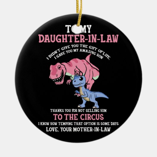 義理の娘に セラミックオーナメント (正面)