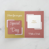 義理の娘の名前を追加フォト金ゴールドピンク誕生日 カード (内部)