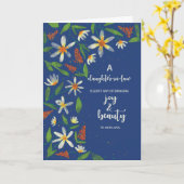 義理の娘の宗教誕生日デイジー カード (黄色い花)