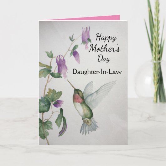 義理の娘の日のハミングバードカード カード (正面)