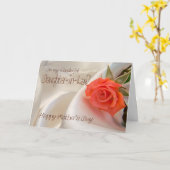 義理の娘の母の日のカードとピンクのバラ カード (黄色い花)