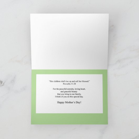 義理の娘の母の日の花のカード カード (内部)