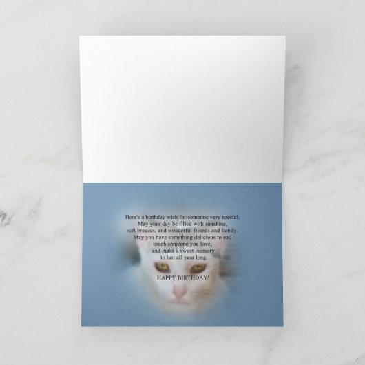 義理の娘の猫誕生日カード カード (内部)