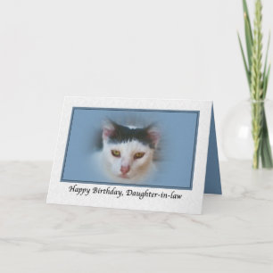 義理の娘の猫誕生日カード カード