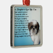 義理の娘の詩-シーズー(犬)Tzuのデザイン メタルオーナメント (右)