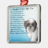 義理の娘の詩-シーズー(犬)Tzuのデザイン メタルオーナメント (左)