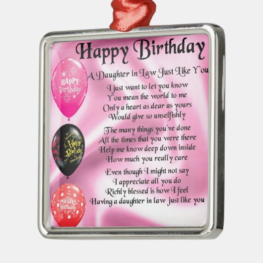 義理の娘の詩-ハッピーバースデー メタルオーナメント (左)