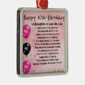 義理の娘の詩-第40誕生日 メタルオーナメント (右)