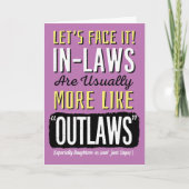 義理の娘の誕生日おもしろいは、不法のように!車 カード (正面)