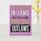 義理の娘の誕生日おもしろいは、不法のように!車 カード (黄色い花)