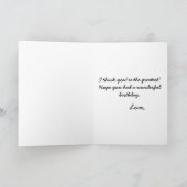 義理の娘の誕生日カードに直接メッセージを。 カード (内部)