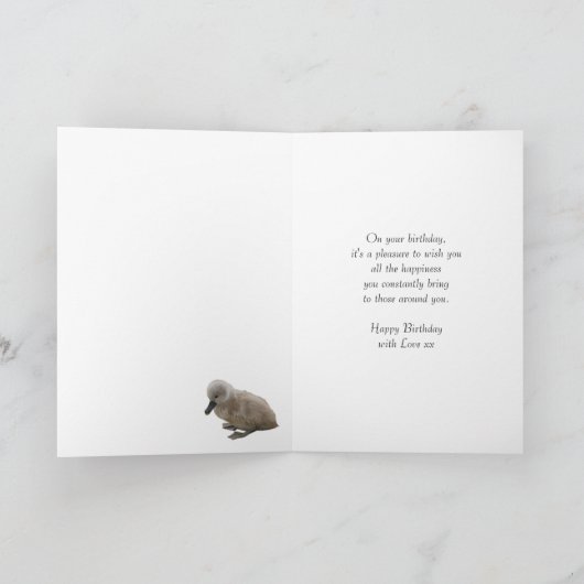 義理の娘の誕生日カード – スワン カード (内部)