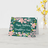 義理の娘の誕生日緑の花 カード (黄色い花)