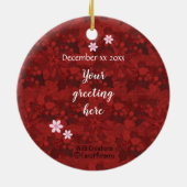 義理の娘の12月の誕生日、赤い帽子の女の子 セラミックオーナメント (裏面)