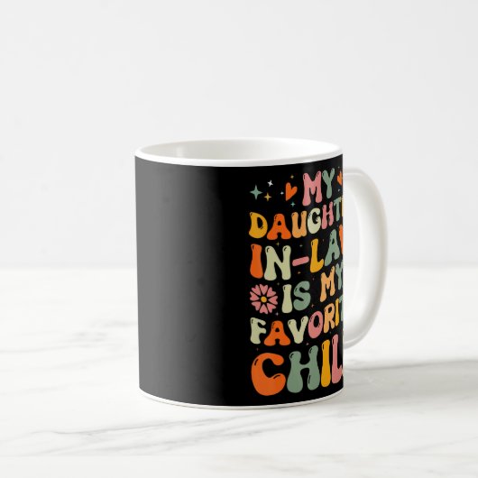 義理の娘は子お気に入りの家おもしろい コーヒーマグカップ (正面右)