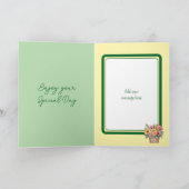 義理の娘ガーベラ緑の黄色の誕生日 カード (内部)