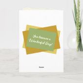 義理の娘写真名金ゴールドグリーン誕生日 カード (裏面)