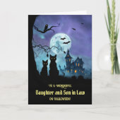 義理の娘夫婦ハッピーハローウィン黒猫 カード (正面)