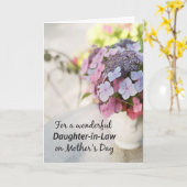 義理の娘母の日の花の屋外テーブル カード (黄色い花)