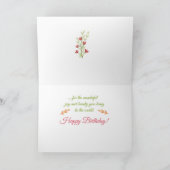 義理の娘牡丹の花の宗教誕生日 カード (内部)