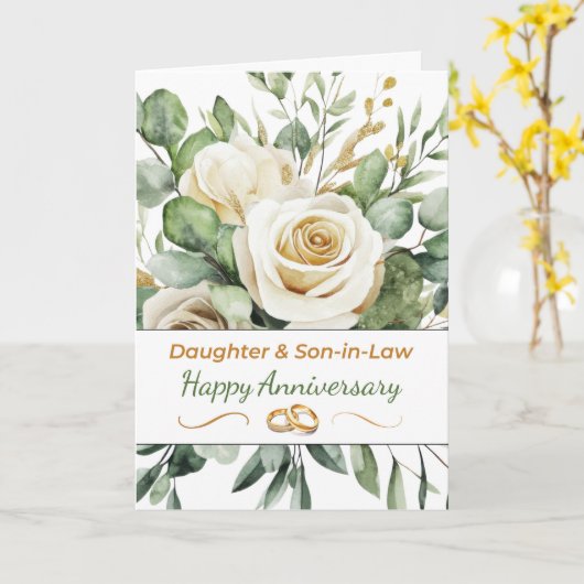 義理の娘結婚と息子のバラ カード (黄色い花)