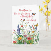 義理の娘誕生日ラブインワイルドフラワー カード (黄色い花)