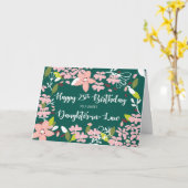 義理の娘25誕生日緑の花 カード (黄色い花)