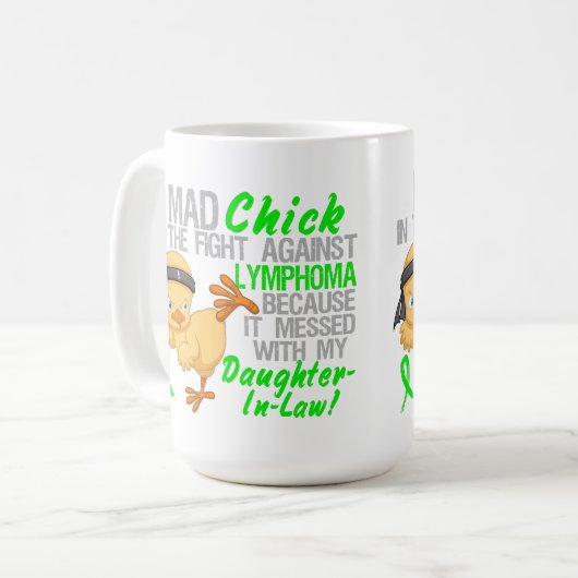 義理の娘3のリンパ腫と台なしになる気違いのひよこ コーヒーマグカップ (正面左)
