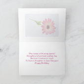 義理の娘 – ピンクのデイジー誕生日カード カード (内部)