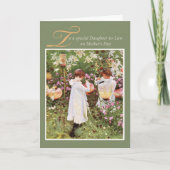 義理の娘,母の日,フラワーガーの女の子 カード (正面)