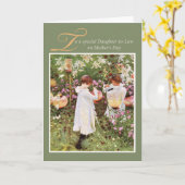 義理の娘,母の日,フラワーガーの女の子 カード (黄色い花)