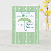 義理の娘, 緑, 結婚前のお祝い傘 カード (黄色い花)